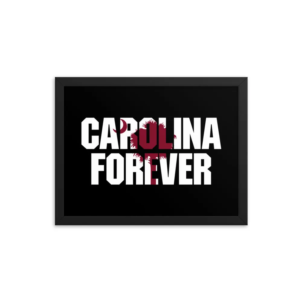 Carolina Forever - Black Script - Framed Poster