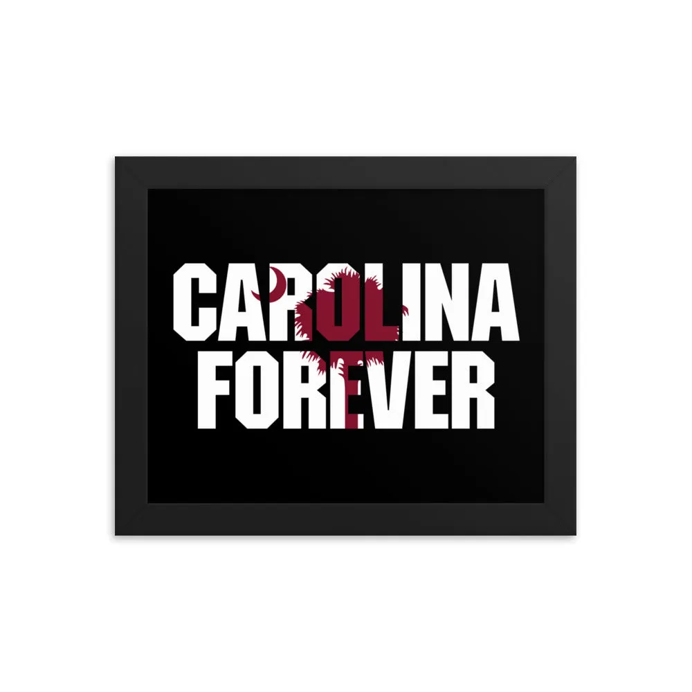 Carolina Forever - Black Script - Framed Poster