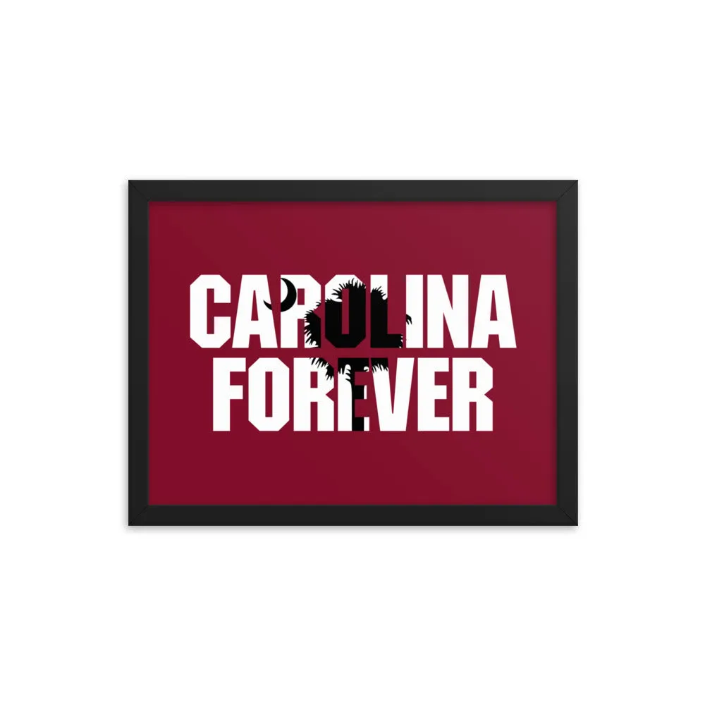 Carolina Forever - Garnet Script - Framed Poster