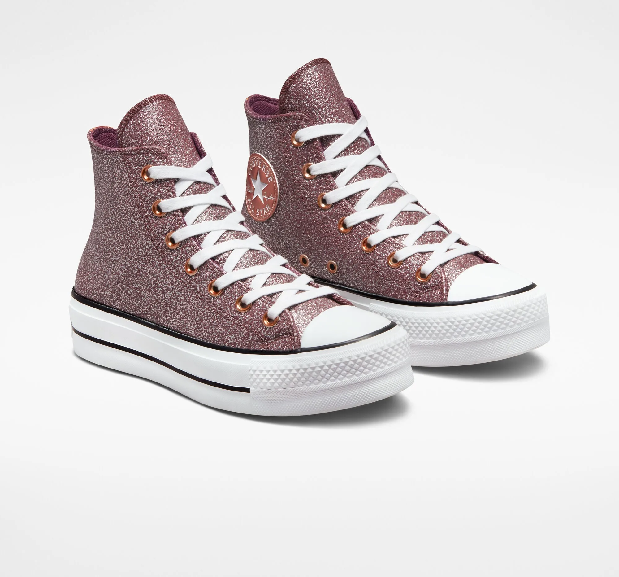 Chuck Taylor All Star Lift Platform Metallic Glitter Dark Whine