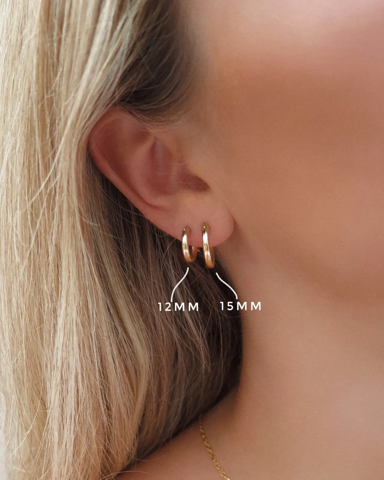 Clam Shell Thick Hoop Earrings  - 14k Yellow Gold Fill