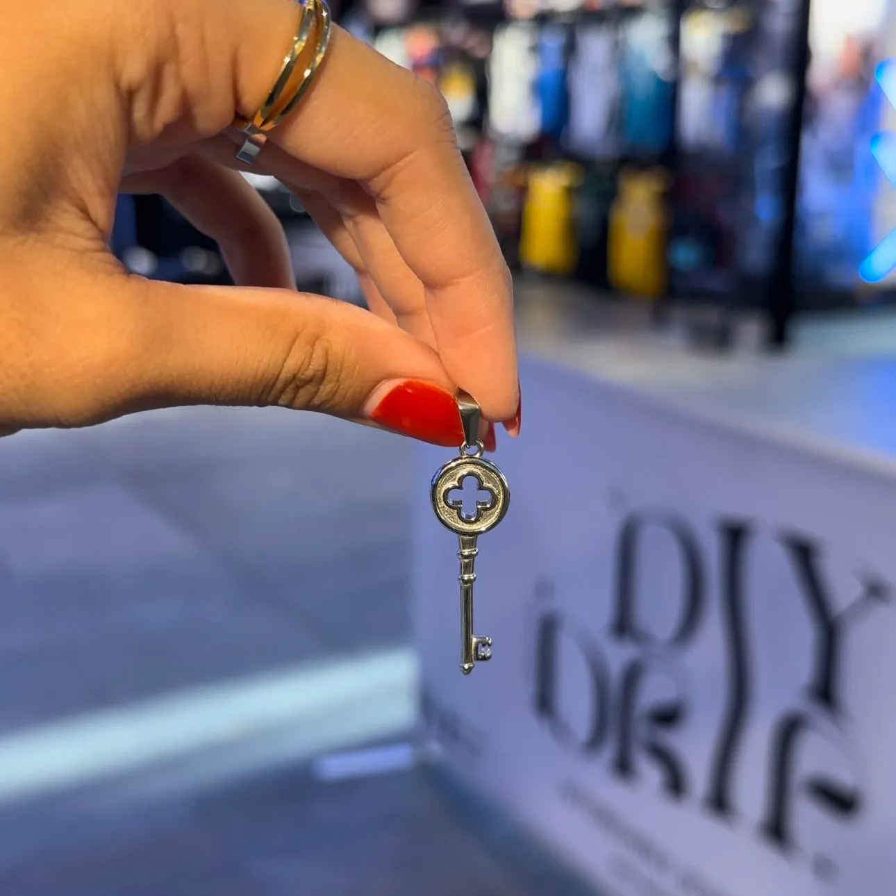 Clover Key Charm