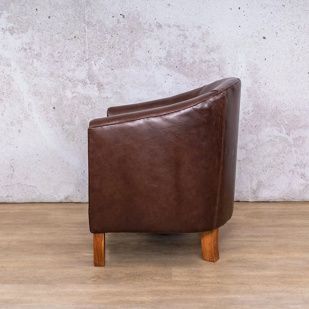 Club Leather Tub Chair - Czar Chocolate