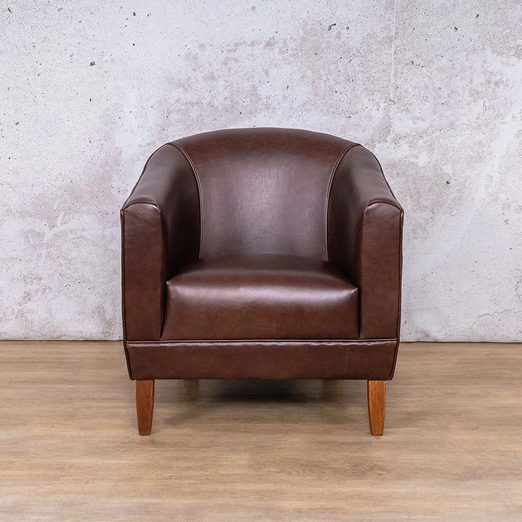 Club Leather Tub Chair - Czar Chocolate