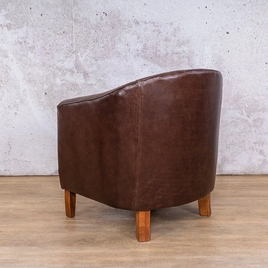 Club Leather Tub Chair - Czar Chocolate