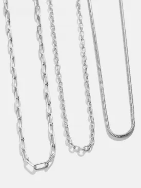 Cluster Charm Necklace Chain - Silver