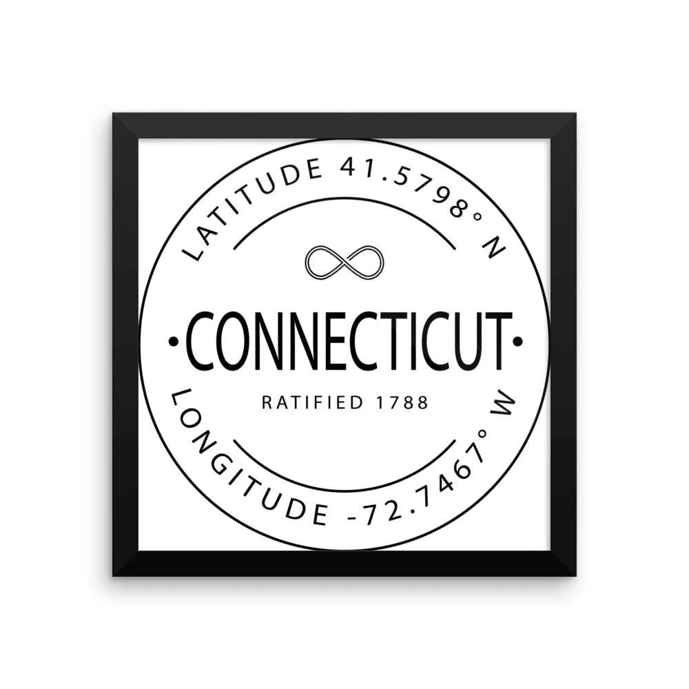 Connecticut - Framed Print - Latitude & Longitude