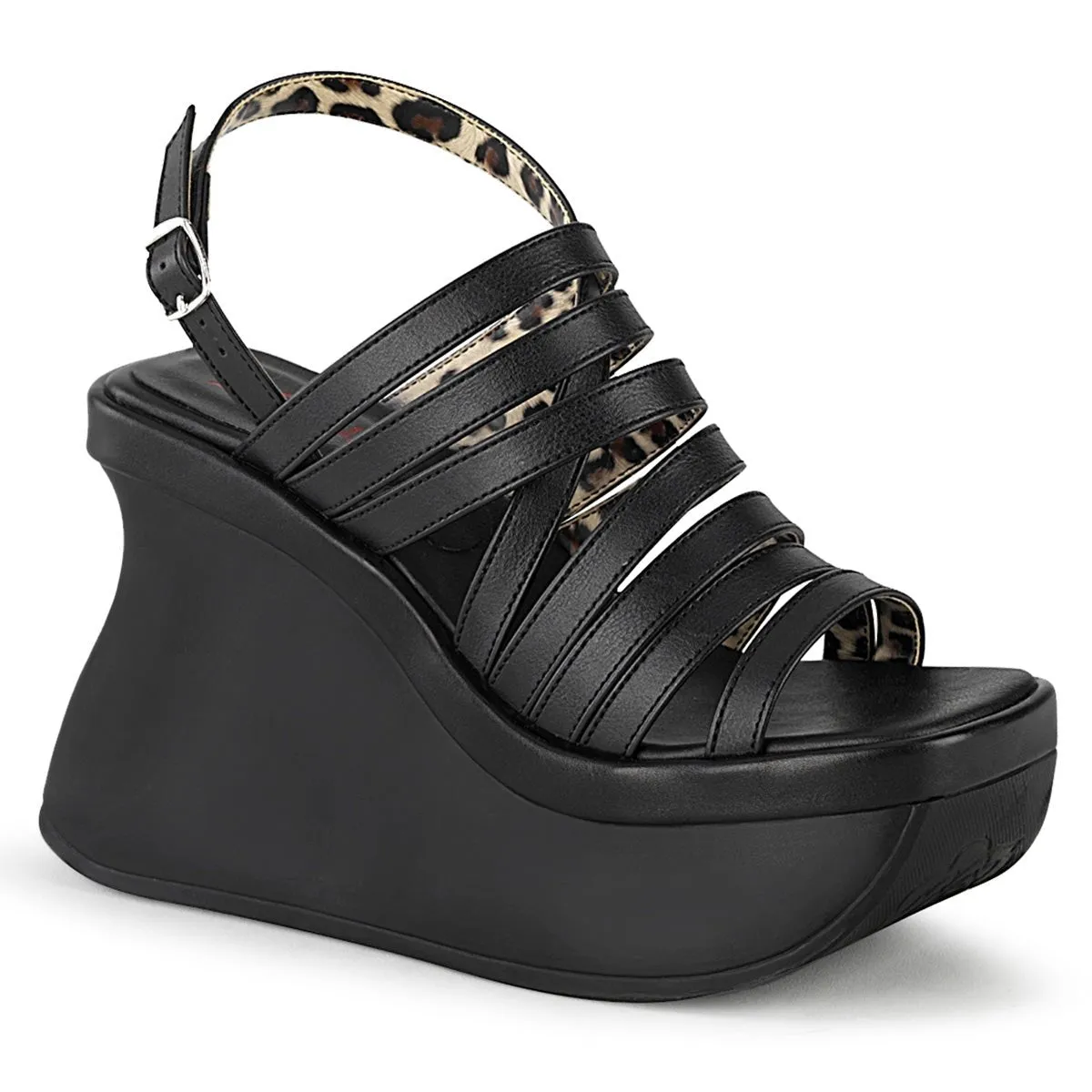 Demonia PACE-33 | Black Vegan Leather Sandals