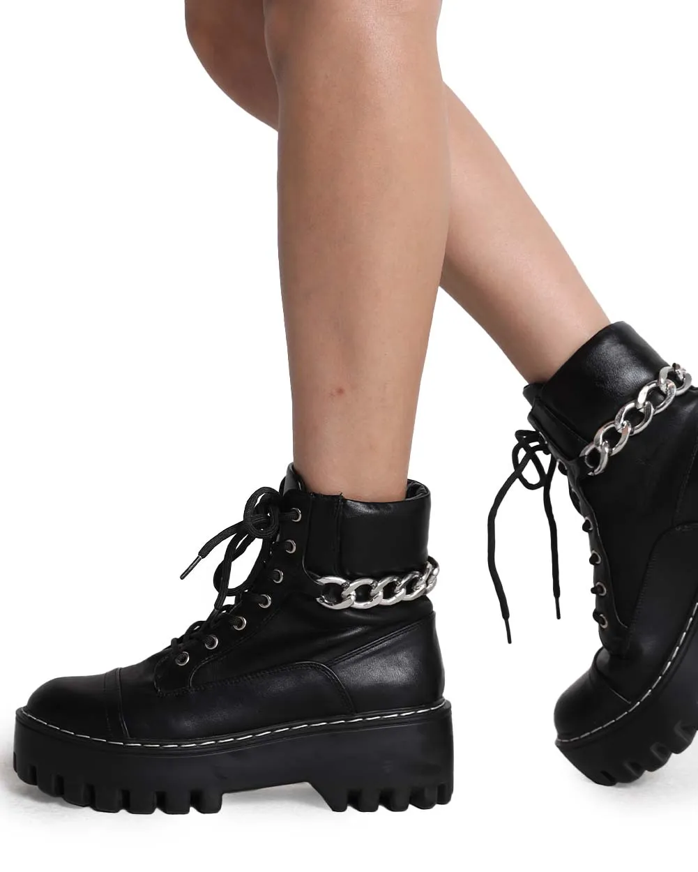 Desperate Measures Chain Platform Boots