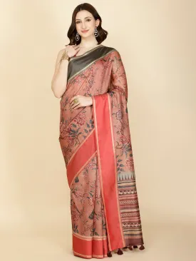 Digital Floral Printed Cotton Saree