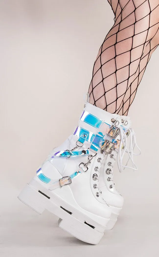 ETERNAL-115 White Vegan Ankle Boots