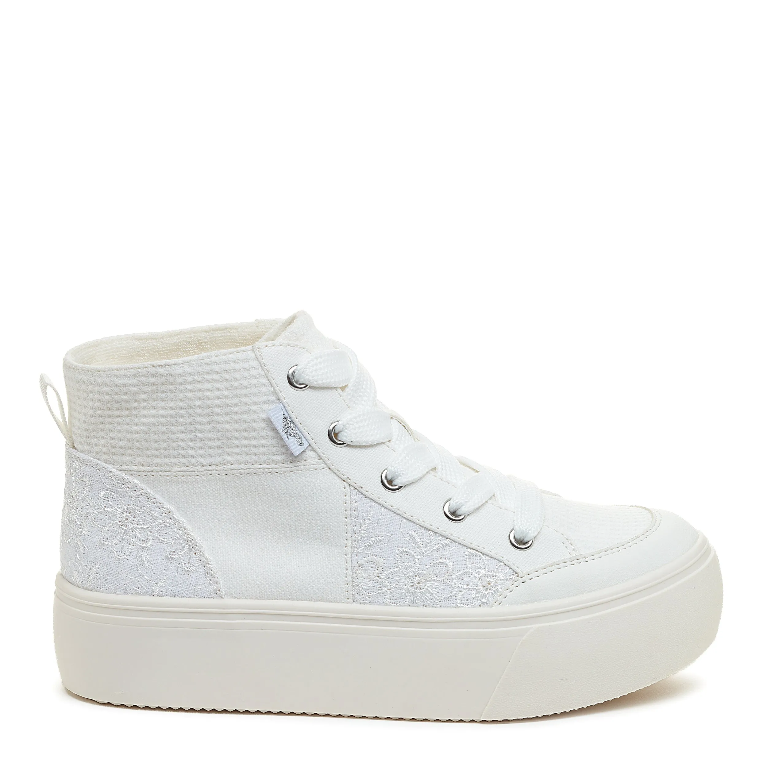 Flair White Patchwork Platform Trainers