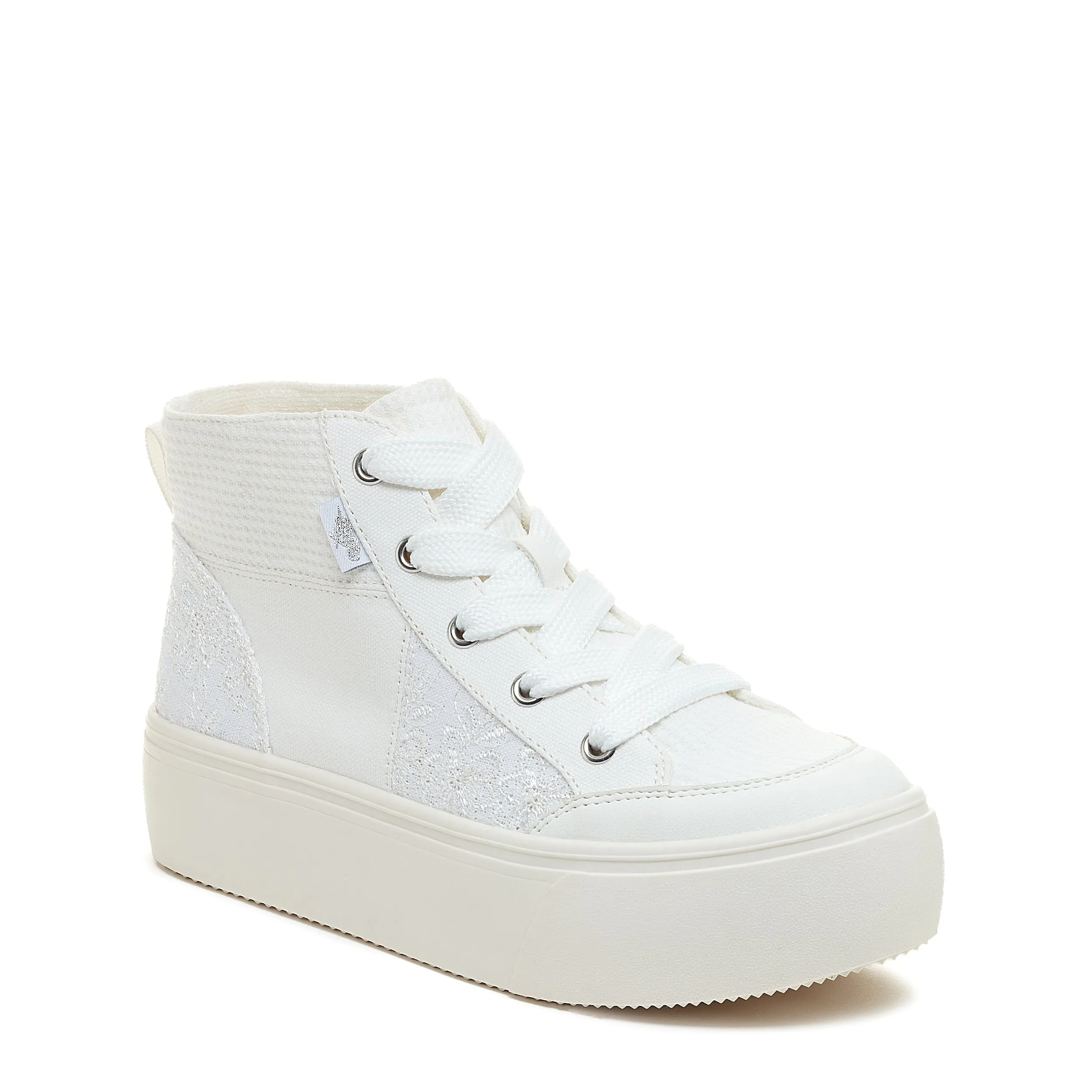 Flair White Patchwork Platform Trainers