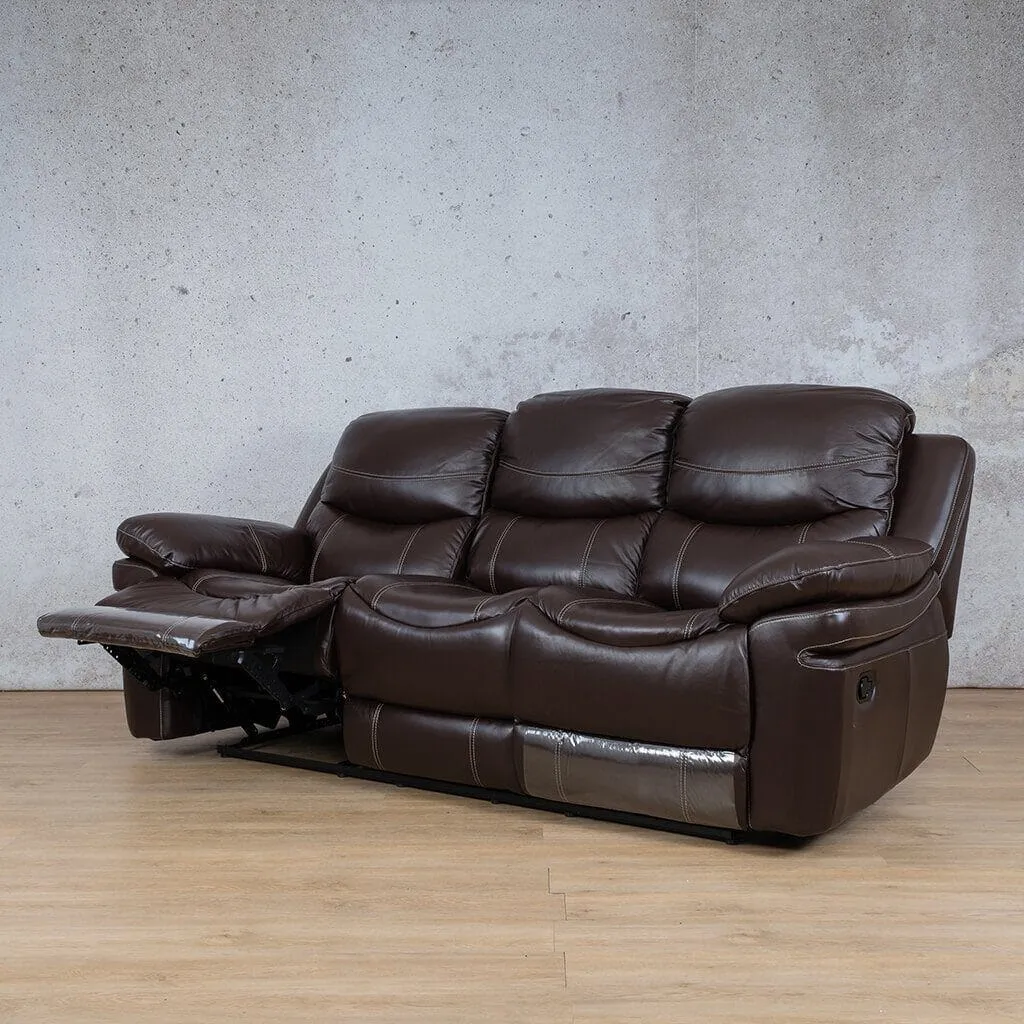 Geneva 3 Seater Leather Recliner