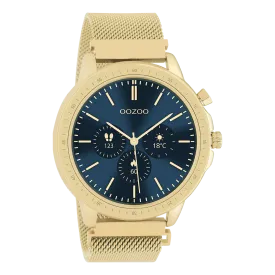 Gold coloured OOZOO smartwatch with gold coloured metal mesh bracelet - Q00306