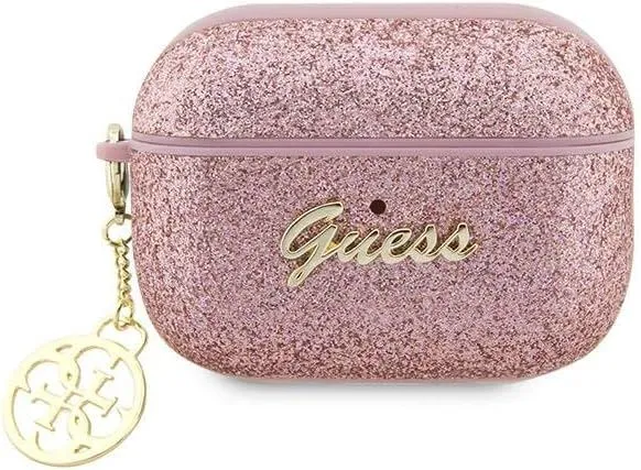 Guess Glitter Flake 4G Charm Collection for Airpods Pro 2 Pink - GUAP2GLGSHP