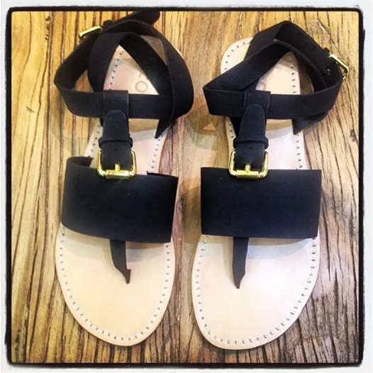 HOSS Gold Front Buckle Sandal