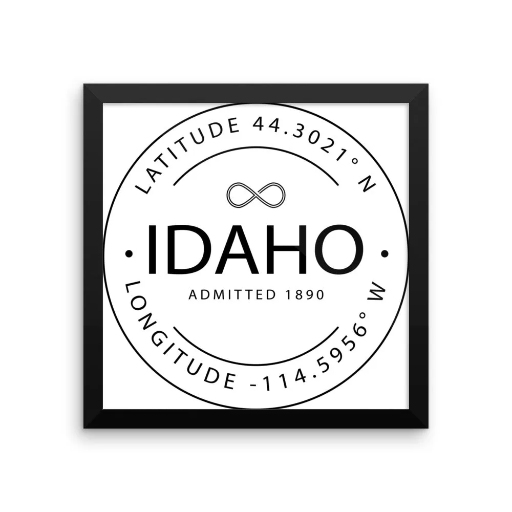 Idaho - Framed Print - Latitude & Longitude