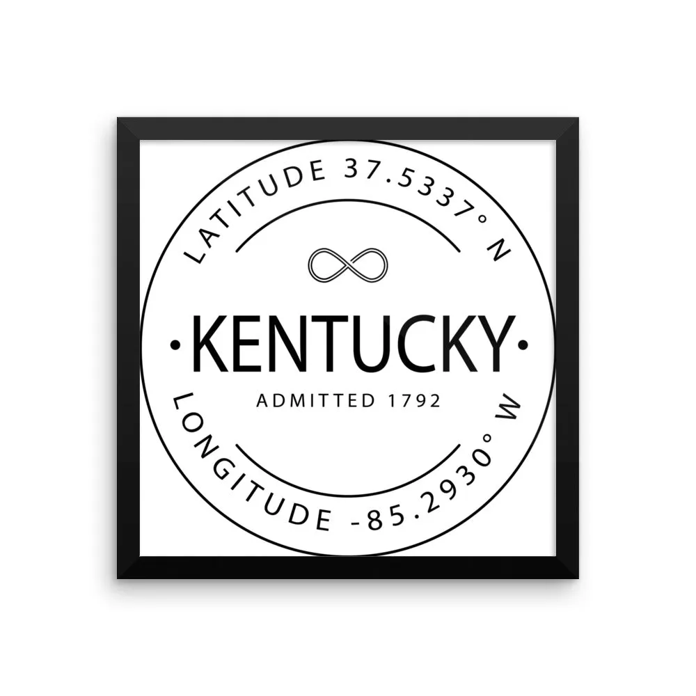 Kentucky - Framed Print - Latitude & Longitude