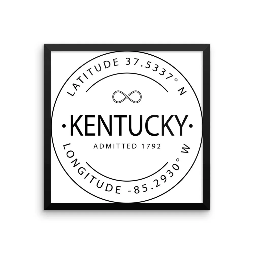 Kentucky - Framed Print - Latitude & Longitude