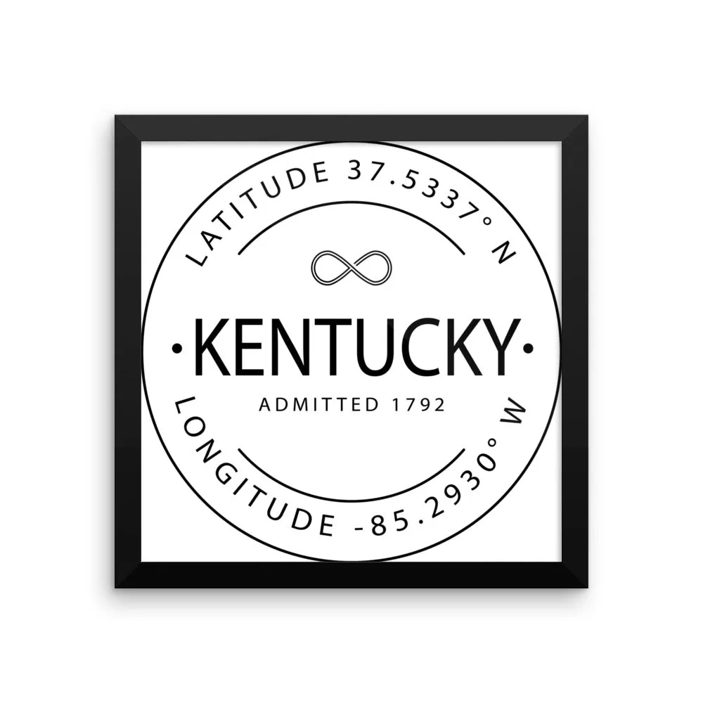 Kentucky - Framed Print - Latitude & Longitude