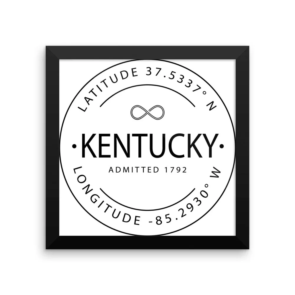 Kentucky - Framed Print - Latitude & Longitude