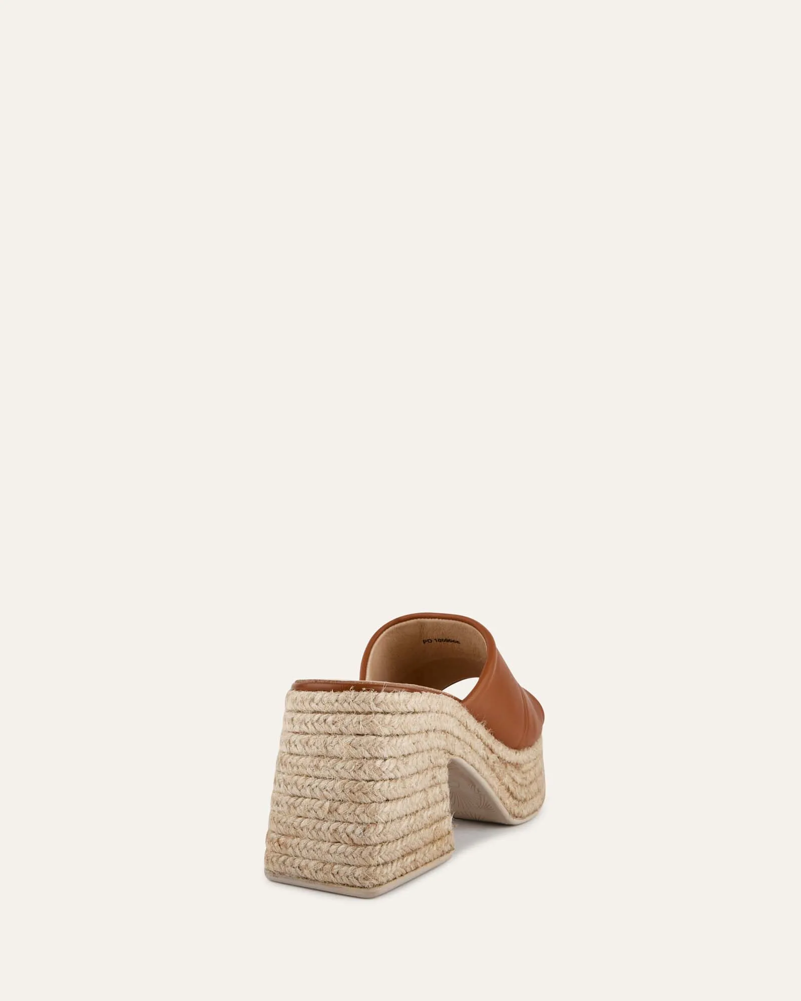 KRISTEN HIGH HEEL ESPADRILLE SANDALS TAN LEATHER