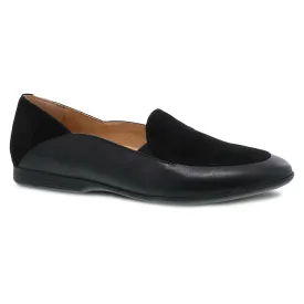 Lace Leather Moc Loafer in Glazed Black