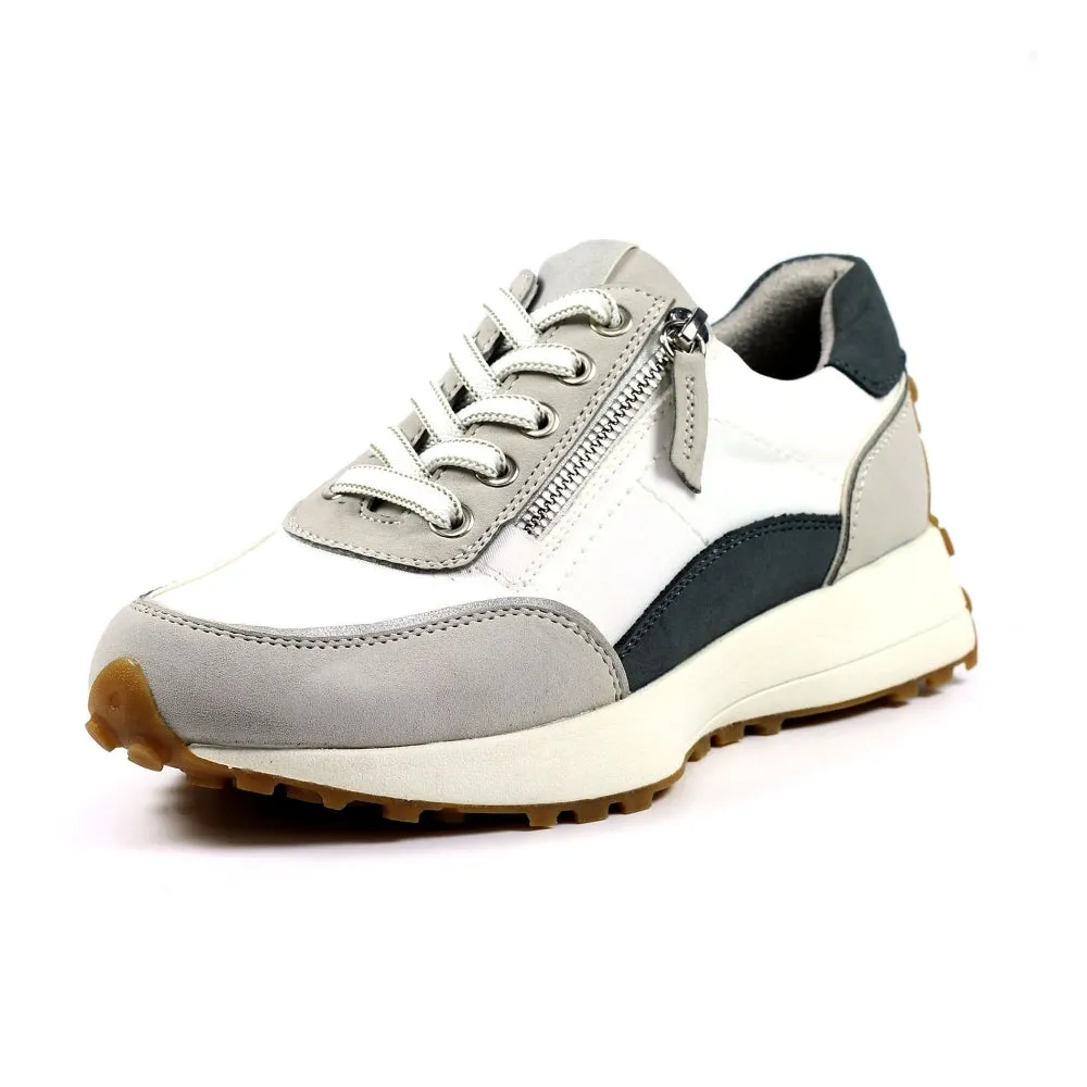 Ladies Lunar Shoes Calvin Trainer Grey Laced side zip sale