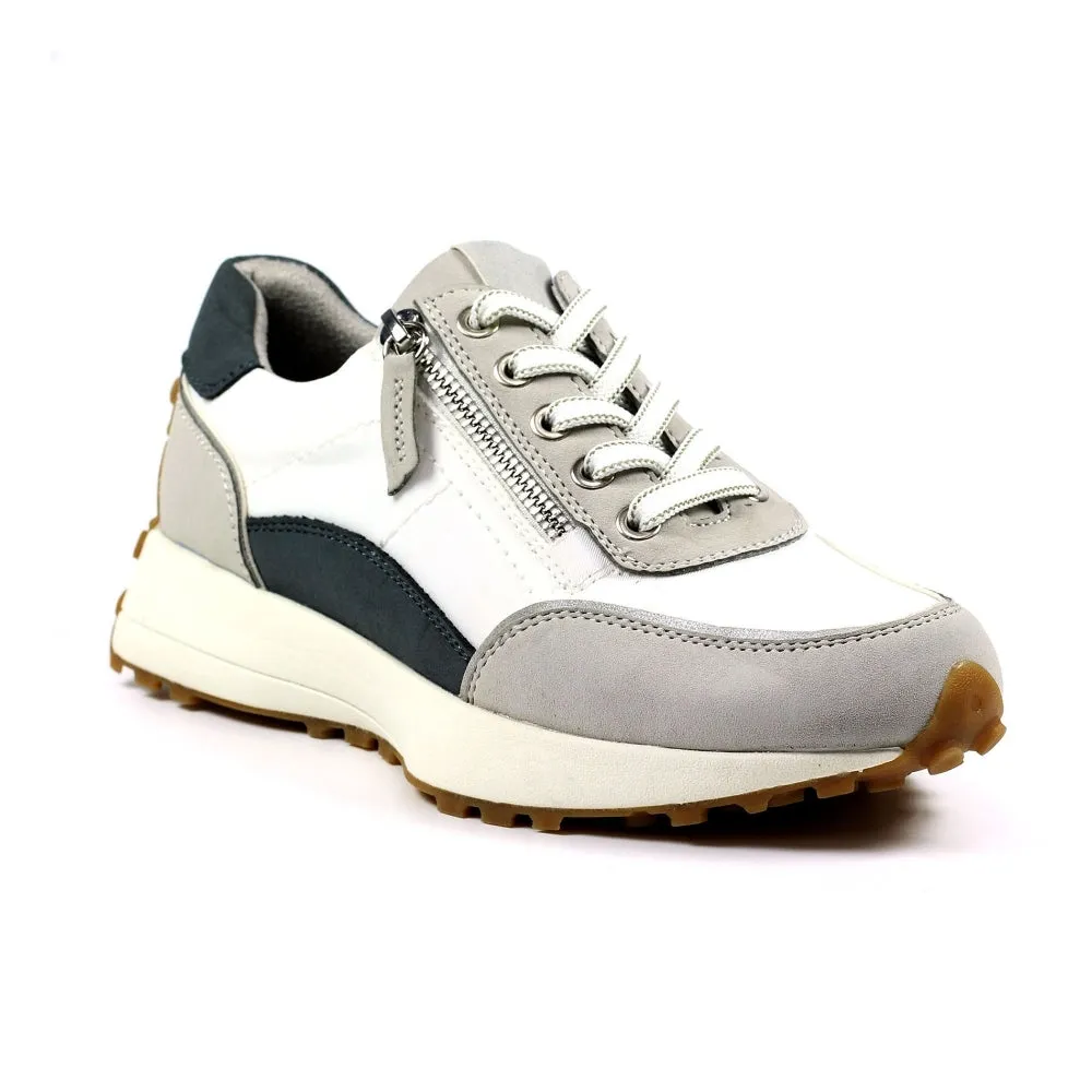 Ladies Lunar Shoes Calvin Trainer Grey Laced side zip sale