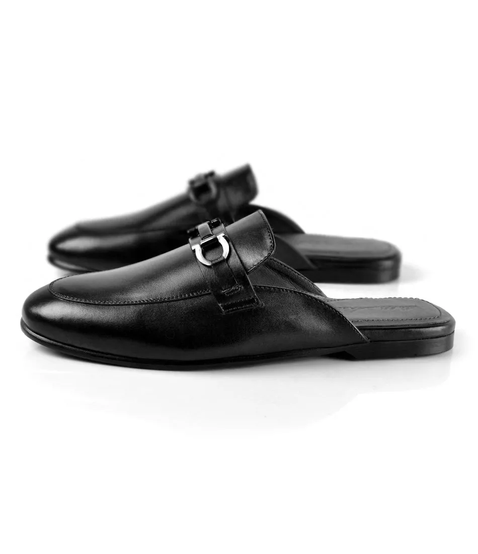 Leather Bit Mule - Black