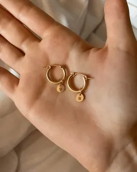 Letter Thick Hoop Earrings