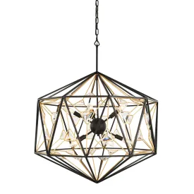 Marcia 353P10MBFG 10-Light Pendant Light - Matte Black/French Gold