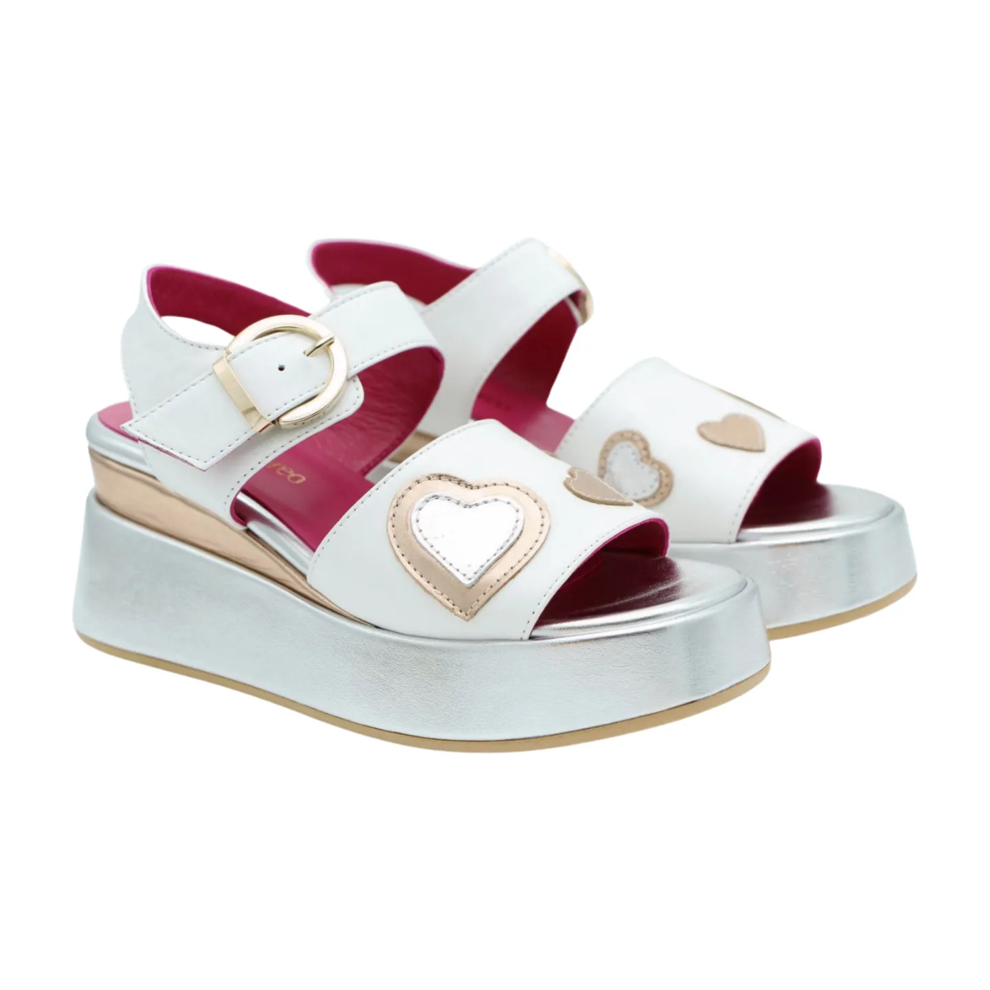 MARCO MOREO White Wedge Sandal Heart F104