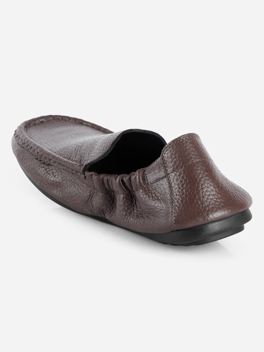 Men's Brown Elastic Collered Snug Fit Slip On (ID3057)