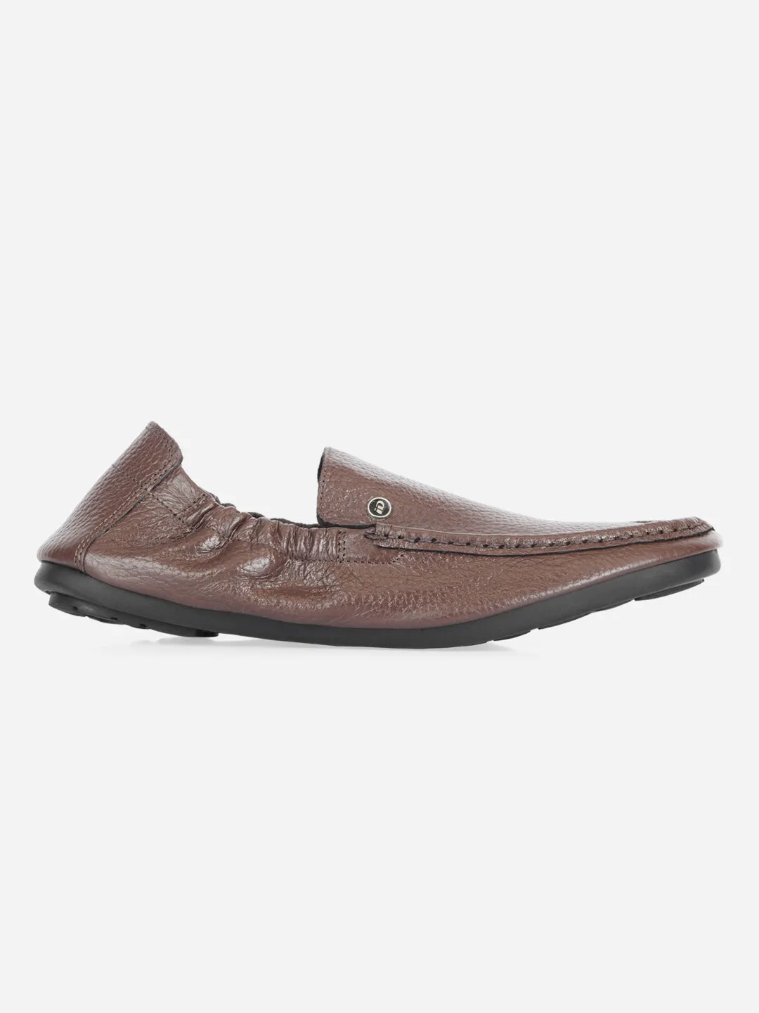 Men's Brown Elastic Collered Snug Fit Slip On (ID3057)