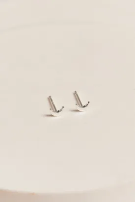 Moon Stud Earrings Silver