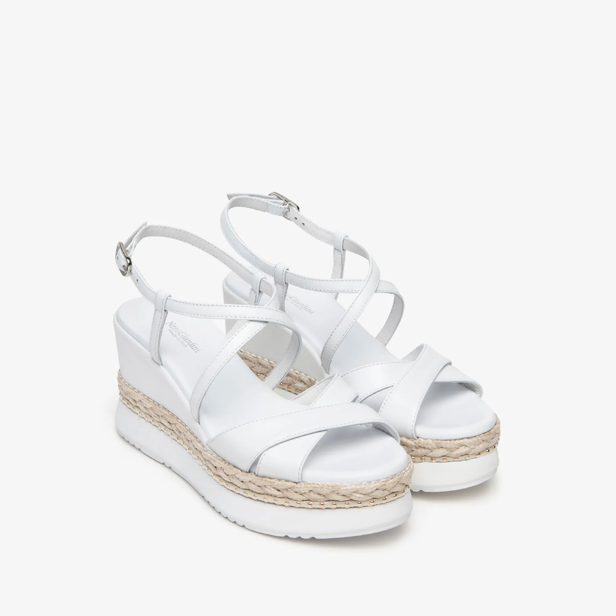 NeroGiardini Wedged Sandals in White