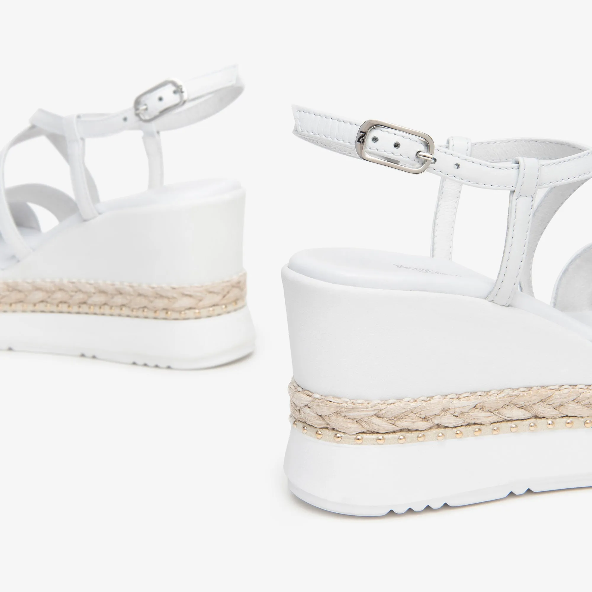 NeroGiardini Wedged Sandals in White