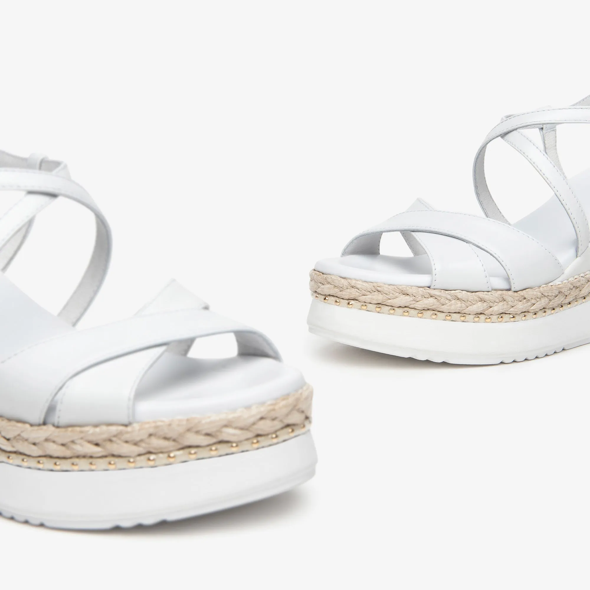 NeroGiardini Wedged Sandals in White