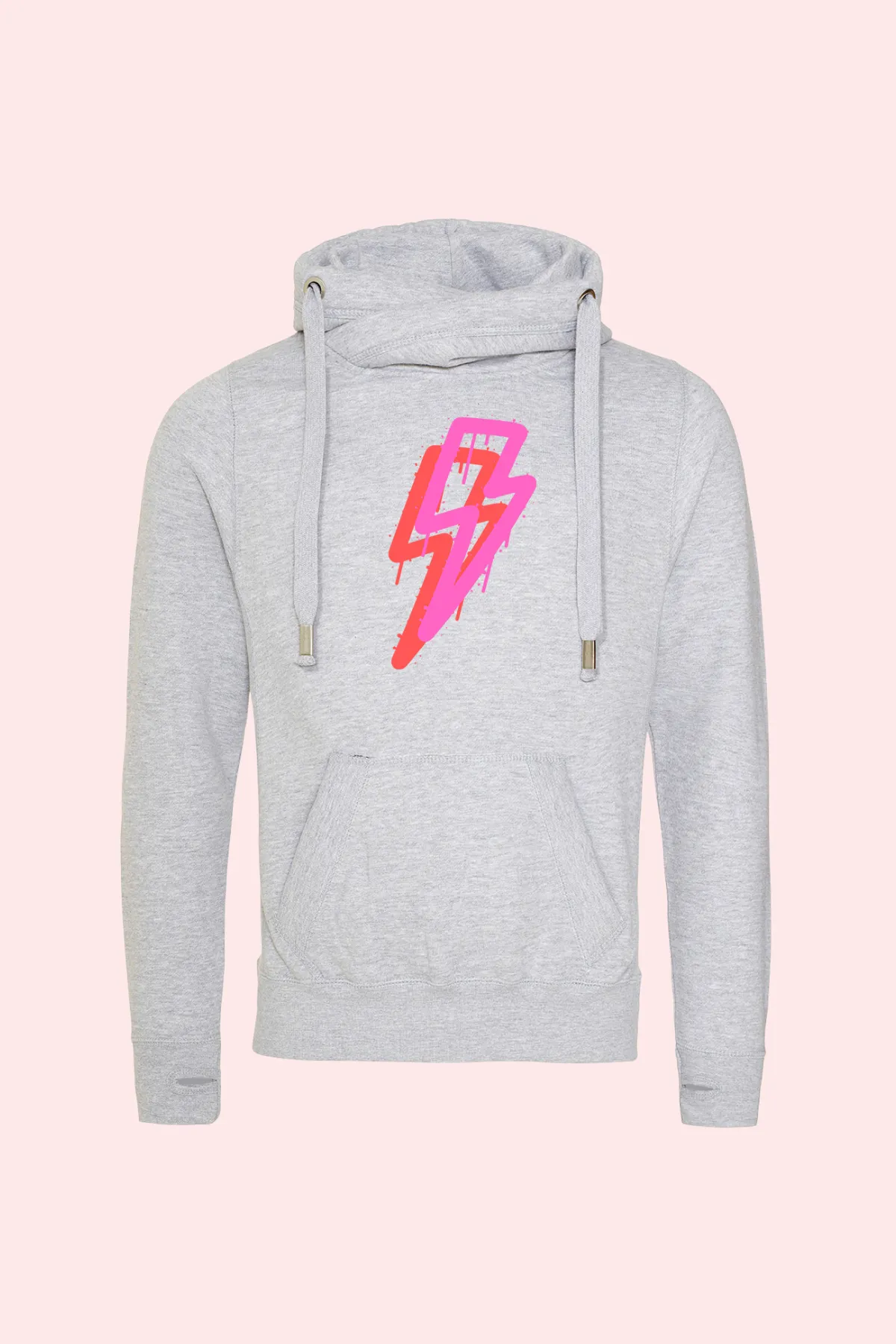 Outlet - Graffiti Bolt Cowl Neck Hoodie