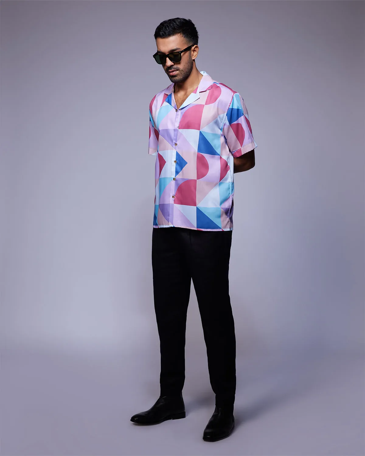 Pastel Geometric Printed Shirt