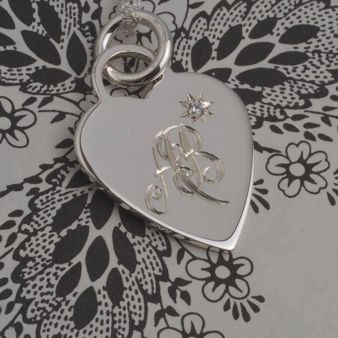 Personalised Sterling Silver Heart Necklace Birthstone