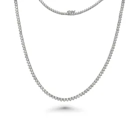 Ready to Ship Diamond Tennis Necklace (7.50 ct.) 2.2 mm 3-Prongs Setting in 14K Gold