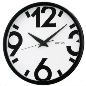 Seiko Black & White Quiet Sweep Hand Wall Clock QXA476A