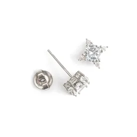 Silver Crystal Stud Earrings