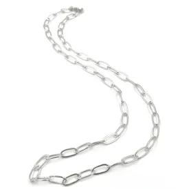 Sterling Silver Paperclip Links Necklace - 16"