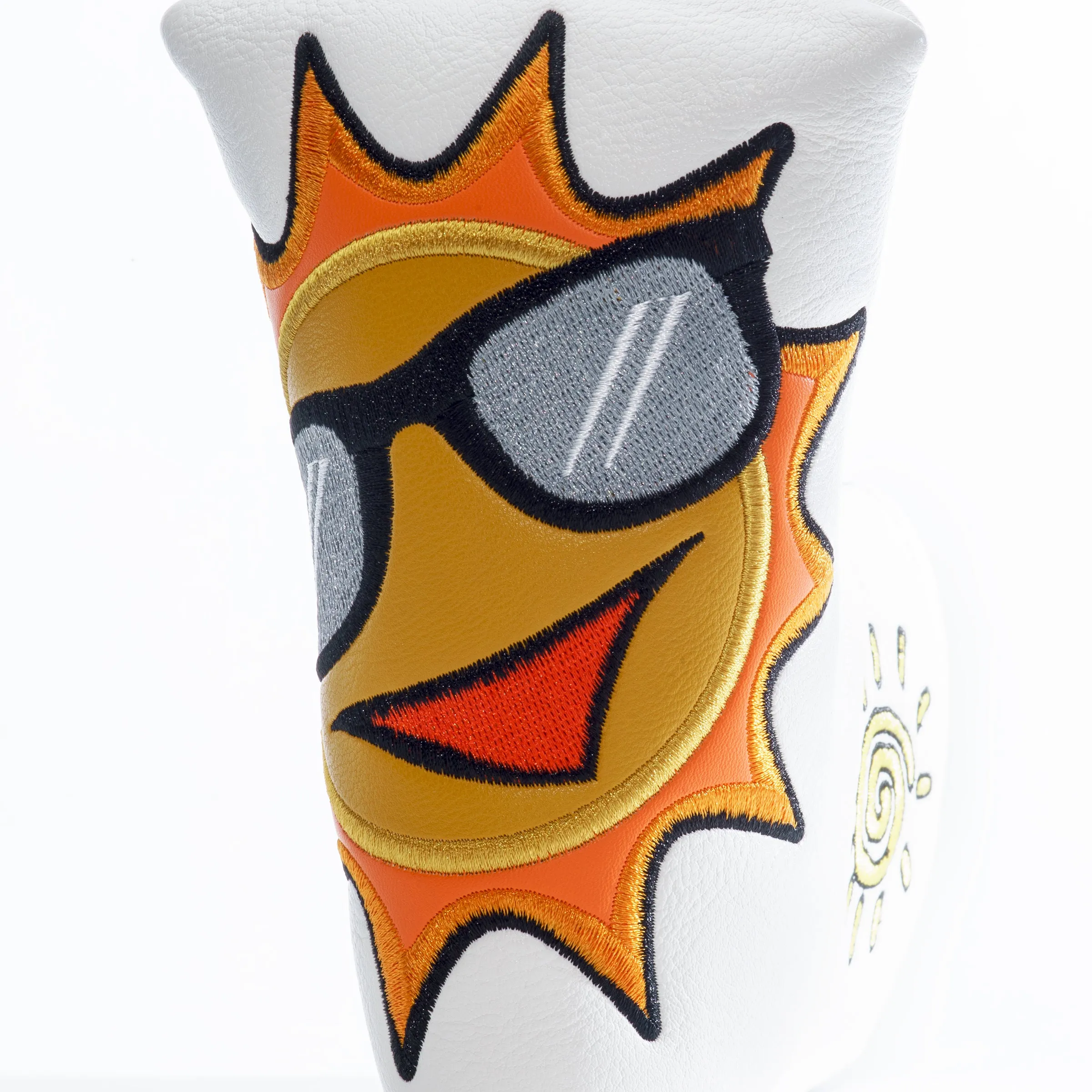 Summer Sun with Sunglasses Blade and Mid Mallet Putter Headcover, White