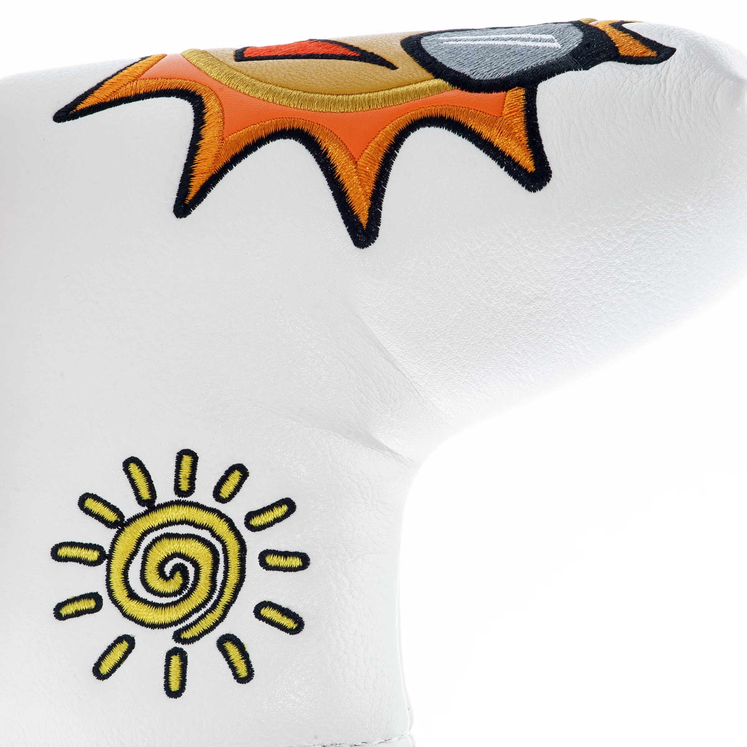 Summer Sun with Sunglasses Blade and Mid Mallet Putter Headcover, White