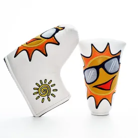 Summer Sun with Sunglasses Blade and Mid Mallet Putter Headcover, White